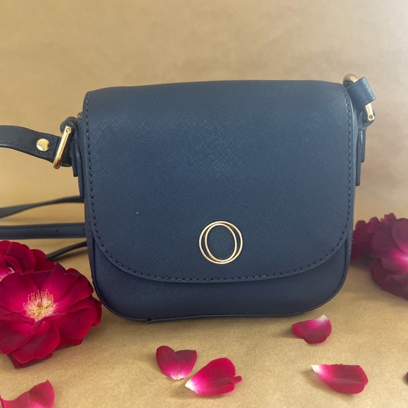 Oroton Bags Oroton Navy Blue Leather Crossbody Bag Poshmark
